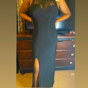 Black Lace Top Maxi Dress